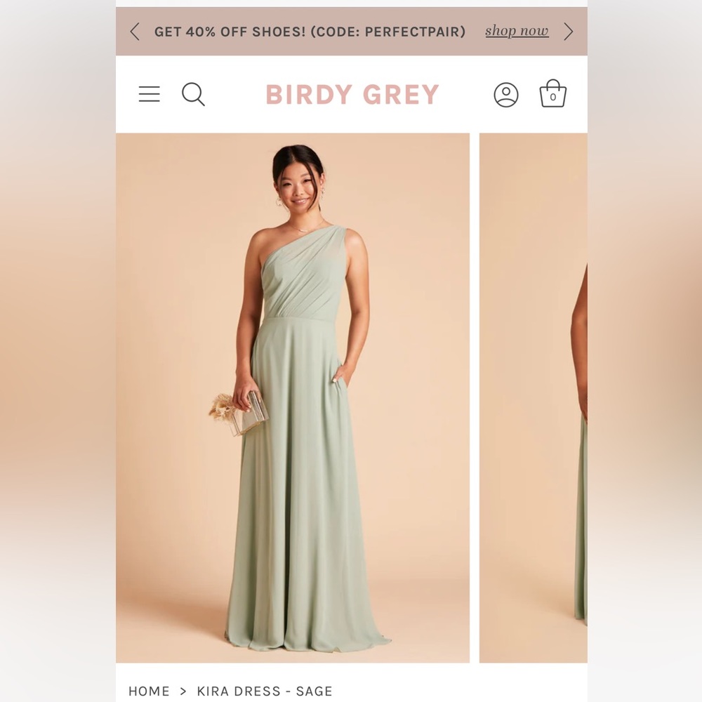 Birdy grey Kira dress in chiffon sage